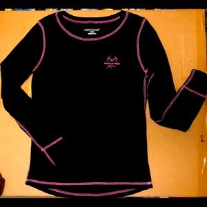 Two Realtree Xtra Midweight Base Layer Tops